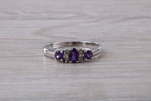 Load image into Gallery viewer, Amethyst and Diamond set White Gold Ring
