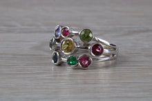 Load image into Gallery viewer, Multi Gemstone set 13 mm wide Bubble Ring
