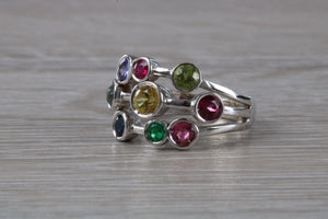 Multi Gemstone set 13 mm wide Bubble Ring