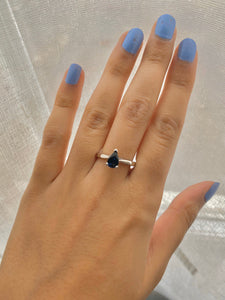 Pear Drop cut Blue Sapphire Platinum Solitaire