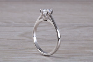 Tulip Flower Solitaire set The Ultimate Hearts and Arrows Moissanite Diamond