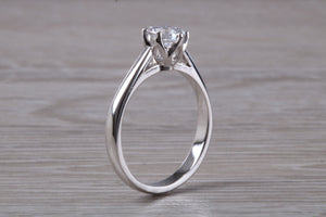 Tulip Flower Solitaire set The Ultimate Hearts and Arrows Moissanite Diamond