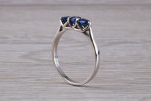Load image into Gallery viewer, Sapphire set 18ct White Gold Trilogy Ring