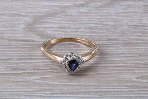 Petite Blue Sapphire and Diamond set Ring