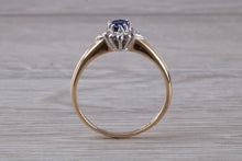 Load image into Gallery viewer, Petite Blue Sapphire and Diamond set Ring
