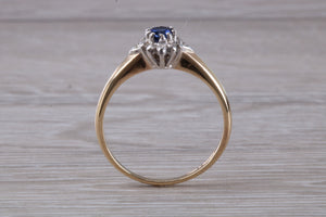 Petite Blue Sapphire and Diamond set Ring