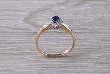 Load image into Gallery viewer, Petite Blue Sapphire and Diamond set Ring
