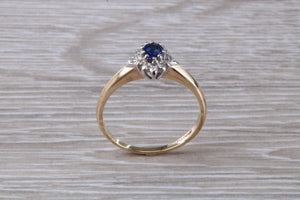 Petite Blue Sapphire and Diamond set Ring