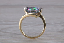 Load image into Gallery viewer, Chunky Mystic Topaz and Diamond set Yellow Gold Ring