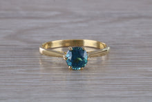 Load image into Gallery viewer, One carat London Blue Topaz set 18ct Yellow Gold Ring