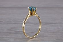 Load image into Gallery viewer, One carat London Blue Topaz set 18ct Yellow Gold Ring