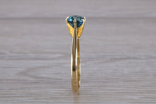Load image into Gallery viewer, One carat London Blue Topaz set 18ct Yellow Gold Ring