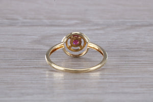 Dainty Round cut Ruby Ring