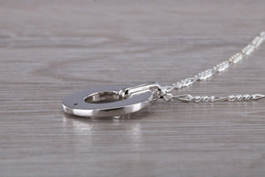 Natural Blue Sapphire set Silver Necklace