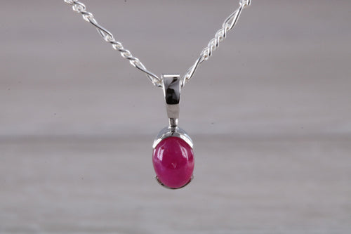 Oval Cabochon cut Ruby Necklace