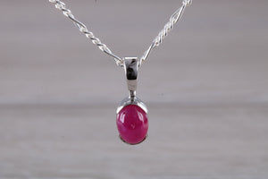 Oval Cabochon cut Ruby Necklace