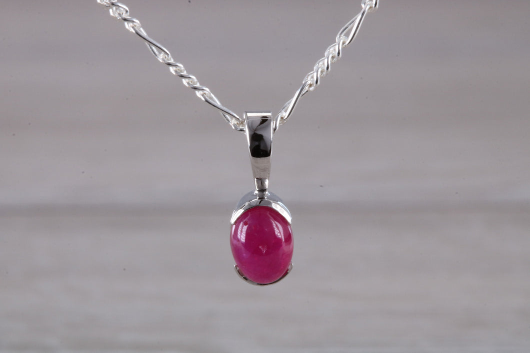 Oval Cabochon cut Ruby Necklace