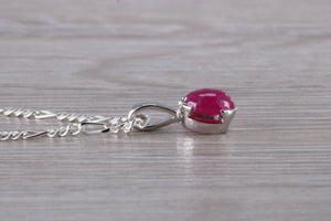 Oval Cabochon cut Ruby Necklace