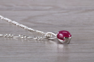 Oval Cabochon cut Ruby Necklace