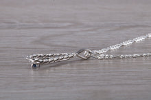 Load image into Gallery viewer, Natural Round cut Blue Sapphire set Silver Necklace