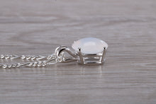 Load image into Gallery viewer, 10mm Round cut Moonstone set Silver Necklace