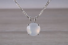 Load image into Gallery viewer, 10mm Round cut Moonstone set Silver Necklace
