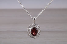 Load image into Gallery viewer, Natural Oval cut Garnet set Silver Necklace