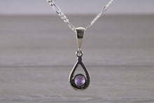 Load image into Gallery viewer, Natural Round cut Amethyst set Silver Necklace
