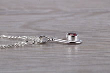 Load image into Gallery viewer, Natural Rhodolite Gemstone set Silver Necklace
