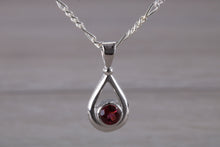 Load image into Gallery viewer, Natural Rhodolite Gemstone set Silver Necklace