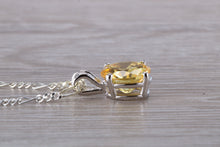 Load image into Gallery viewer, Yellow C Z Set Silver Necklace