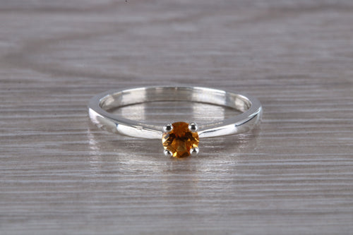 Natural Citrine Gemstone set Silver Ring