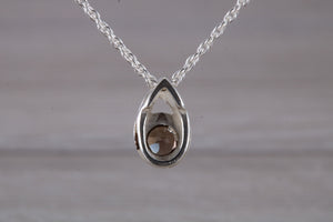 Natural Smokey Quartz set Silver Necklace