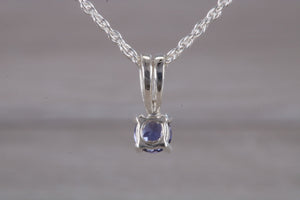 Natural Iolite Gemstone set Silver Necklace