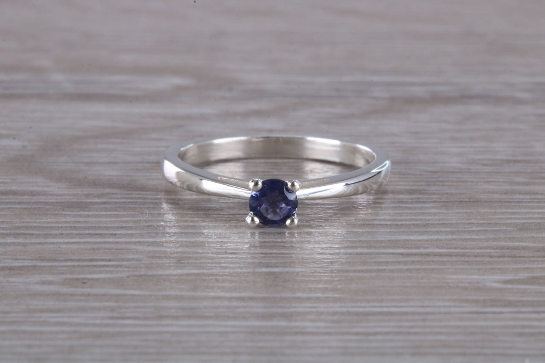 Natural Iolite Gemstone set Silver Ring