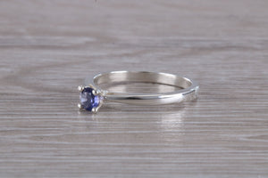 Natural Iolite Gemstone set Silver Ring