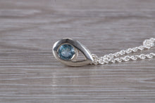 Load image into Gallery viewer, Natural Blue Topaz set Silver Necklace