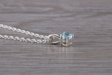 Load image into Gallery viewer, Natural Blue Topaz set Silver Necklace