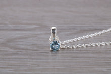 Load image into Gallery viewer, Natural Blue Topaz set Silver Necklace