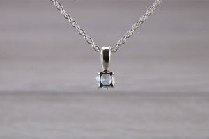 Natural Blue Topaz set Silver Necklace