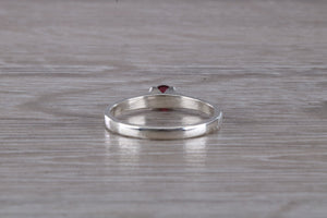 Natural Rhodolite Garnet Gemstone set Silver Ring