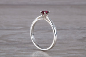 Natural Rhodolite Gemstone set Silver Ring