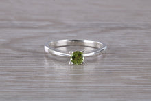 Load image into Gallery viewer, Natural Peridot Gemstone set Silver Ring