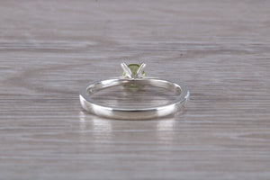 Natural Peridot Gemstone set Silver Ring