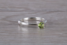Load image into Gallery viewer, Natural Peridot Gemstone set Silver Ring