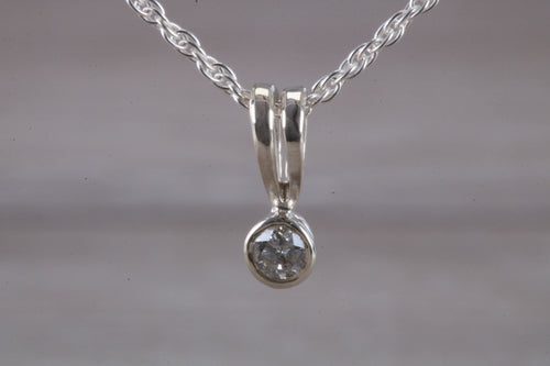 Natural Diamond set Silver Necklace