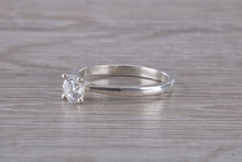 Load image into Gallery viewer, Silver solitaire ring set with beautiful round Diamond white Cubic Zirconia