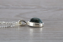 Load image into Gallery viewer, Natural Grey Cats Eye set Silver Necklace