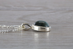 Natural Grey Cats Eye set Silver Necklace