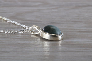 Natural Grey Cats Eye set Silver Necklace